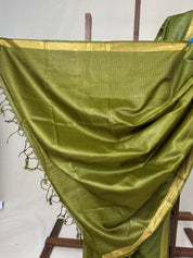 Green Tussar Silk Saree - SRGTSS1733
