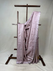 Pastel Lilac Machine Embroidered Tussar Silk Saree - SRPLMETSS1515