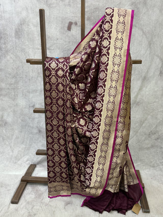 Brown Banarasi Silk Saree-SRBBSS238