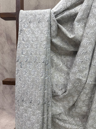 Grey-White HBP Cotton Saree - SRGWCS1449