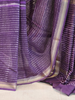 Purple HBP Cotton Silk Saree With Maheshwari Border-SRPCSCS234