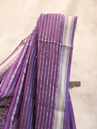 Purple HBP Cotton Silk Saree With Maheshwari Border-SRPCSCS234