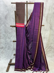 Purple-Pink Hathi Mor Khun Saree - SRPPHMKS34