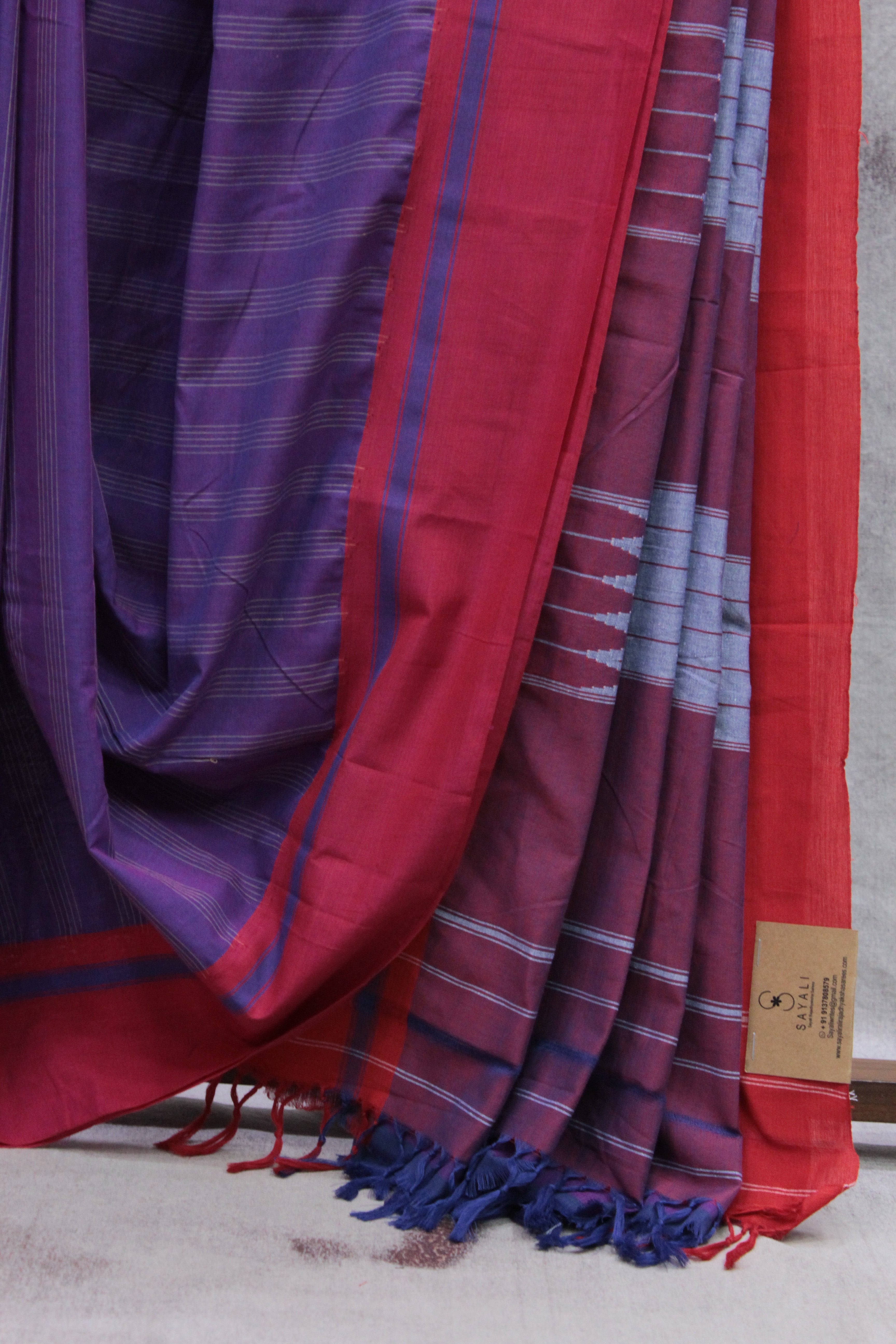 Purple Cotton Ilkal Saree - SRPCIS556