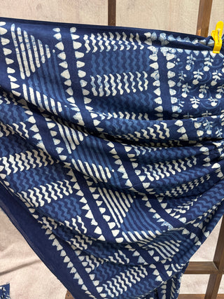 Indigo HBP Cotton Saree - SRICS1454