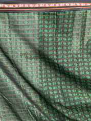 Black-Green Hathi Mor Khun Saree - SRBGHMKS35