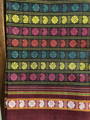 Black-Silver Hathi Mor Khun Saree - SRBSHMKS32