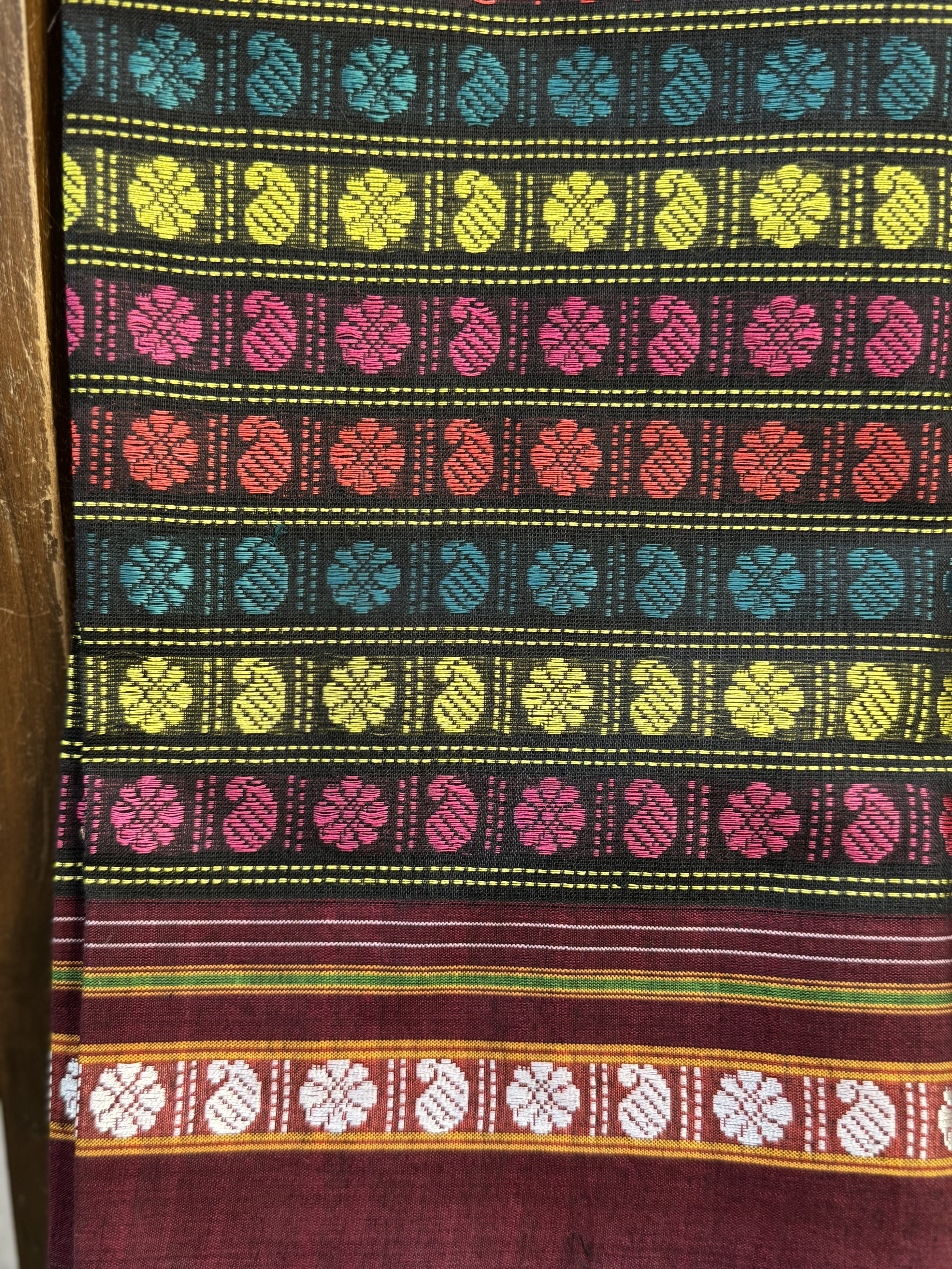 Black-Silver Hathi Mor Khun Saree - SRBSHMKS32