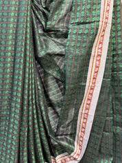 Black-Green Hathi Mor Khun Saree - SRBGHMKS38