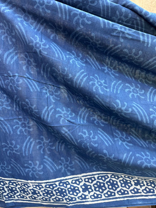 Indigo HBP Cotton Saree - SRICS1482