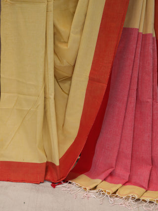 Pastel Yellow Bengal Cotton Saree-SRPYBCS1