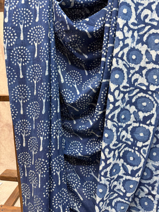 Indigo HBP Cotton Saree - SRIHCS1463