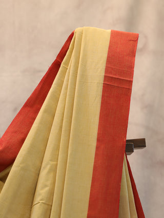 Pastel Yellow Bengal Cotton Saree-SRPYBCS1