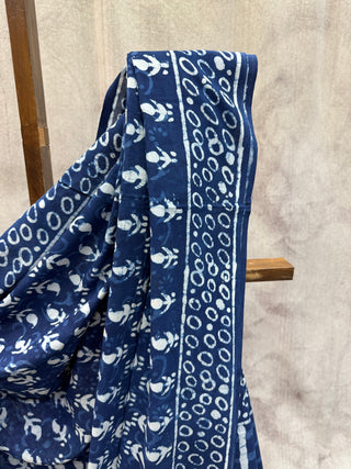 Indigo HBP Cotton Saree - SRIHCS1467