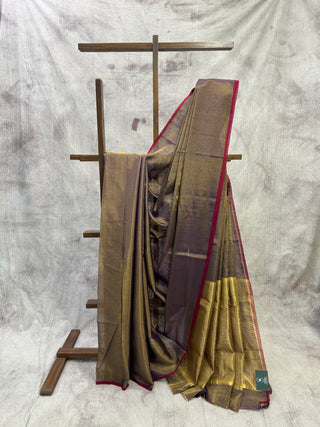 Two Tone Purple Chanderi Tissue Silk Saree-SRTPCTSS49