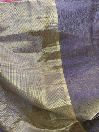 Two Tone Purple Chanderi Tissue Silk Saree-SRTPCTSS49