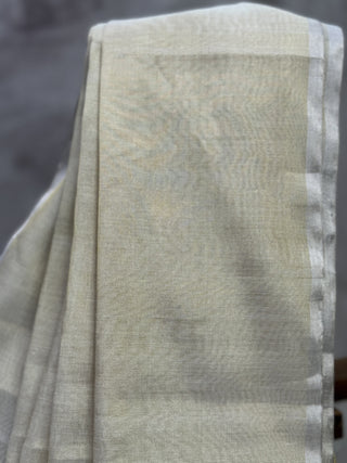 Off-White Chanderi Tissue Silk Saree-SROWCTSS48