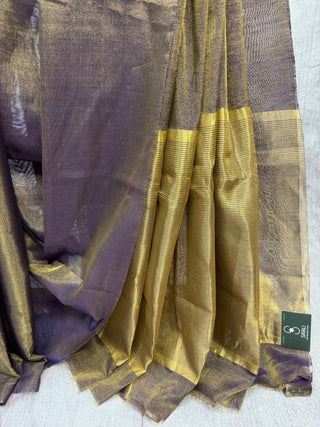 Two Tone Purple Chanderi Tissue Silk Saree-SRTPCTSS44