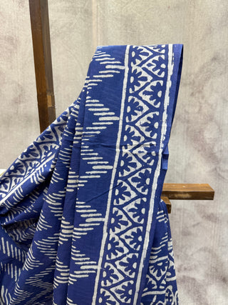 Indigo HBP Cotton Saree - SRICS1285