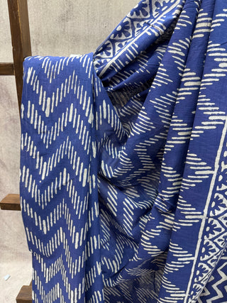 Indigo HBP Cotton Saree - SRICS1285