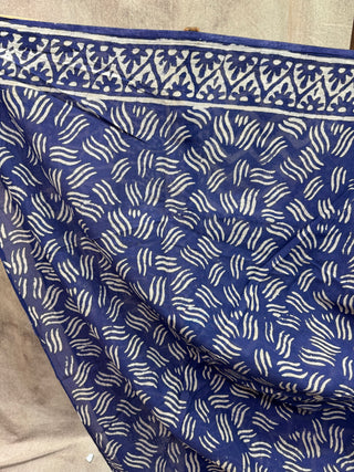 Indigo HBP Cotton Saree - SRICS1285