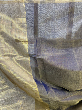 Two Tone Blue Chanderi Tissue Silk Saree-SRTBCTSS39