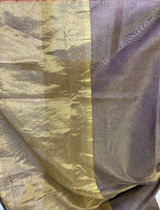 Two Tone Blue Chanderi Tissue Silk Saree-SRTBCTSS41