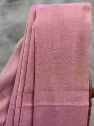 Two Tone Pink Chanderi Tissue Silk Saree-SRTPCTSS42