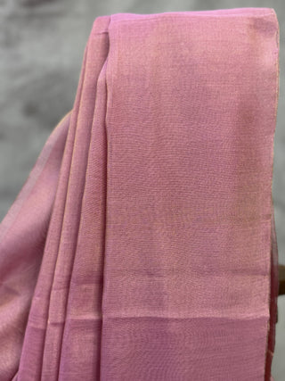 Two Tone Pink Chanderi Tissue Silk Saree-SRTPCTSS45