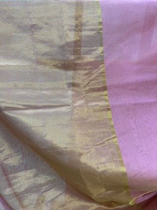 Two Tone Pink Chanderi Tissue Silk Saree-SRTPCTSS45