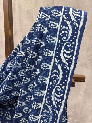 Indigo HBP Cotton Saree - SRICS1516