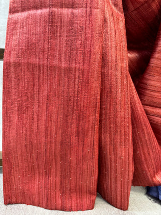 Red Ghicha Tussar Silk Saree-SRRGTSS504