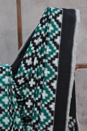 Green-Black Pochampalli Cotton Ikat Saree - SRGBPCIS347