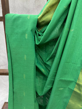 Green Cotton Paithani Saree-SRGCPS351