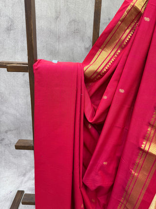 Red Cotton Paithani Saree - SRRCPS368