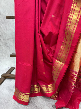 Red Cotton Paithani Saree - SRRCPS368