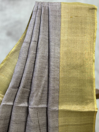 Mauve Tussar Silk Saree-SRMTSS493