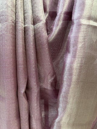 Lilac Tissue Tussar Silk Saree-SRLTTSS3