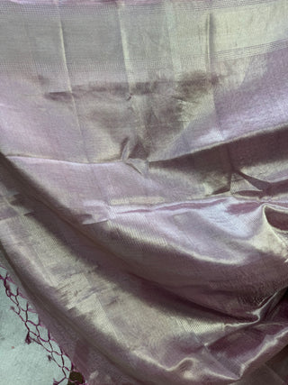 Lilac Tissue Tussar Silk Saree-SRLTTSS3