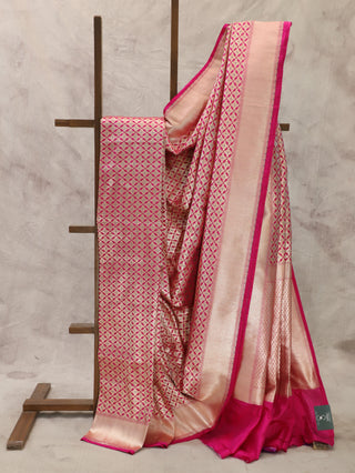 Rani Pink Banarasi Silk Saree-SRRPBSS171