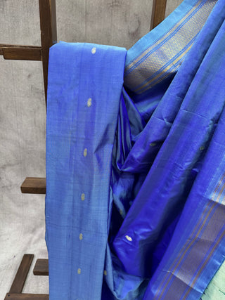 Light Blue Silk Paithani Saree - SRLBSPS446