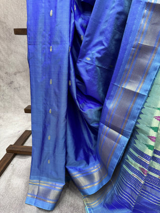 Light Blue Silk Paithani Saree - SRLBSPS446