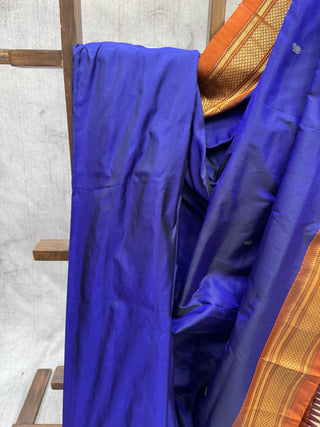 Blue Silk Paithani Saree - SRIBSPS452