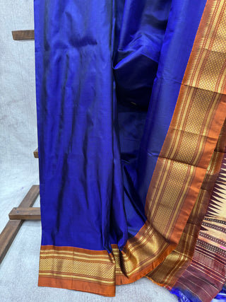 Blue Silk Paithani Saree - SRIBSPS452