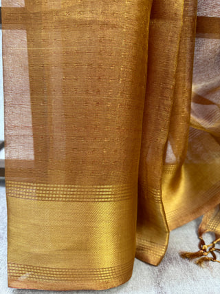 Bronze Tissue Tussar Silk Saree-SRBTTSS10