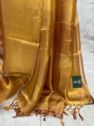 Bronze Tissue Tussar Silk Saree-SRBTTSS10