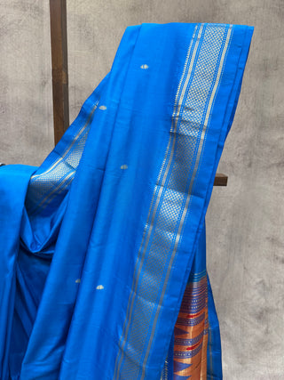 Blue Silk Paithani Saree - SRBSPS461