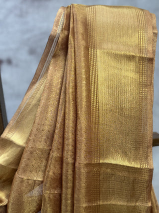 Bronze Tissue Tussar Silk Saree-SRBTTSS10