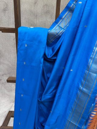 Blue Silk Paithani Saree - SRBSPS461