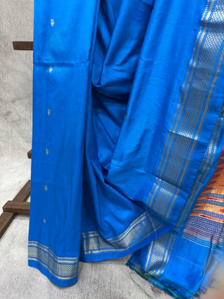 Blue Silk Paithani Saree - SRBSPS461